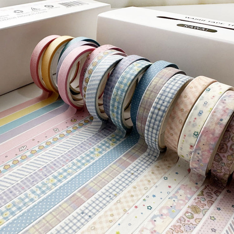 20rolls /Box 0.7cm x 3m Split Thin Washi Tape Set DIY Scrapbook Stickers(Kawai)