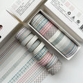 10rolls /Box Combined Washi Tape Set DIY Scrapbook Stickers 1.5cmx4+1cmx6(Grid)