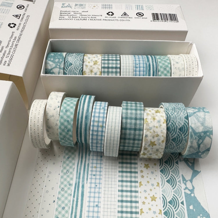 10rolls /Box Combined Washi Tape Set DIY Scrapbook Stickers 1.5cmx4+1cmx6(Grid)