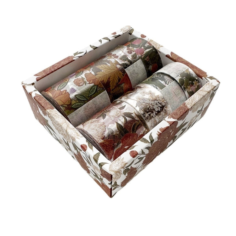 8rolls /Box  Ancient Style Transparent PET Tape Set for Journaling 3cm x 2+2cm x 2+1.5cm x 4(Badge Pattern)