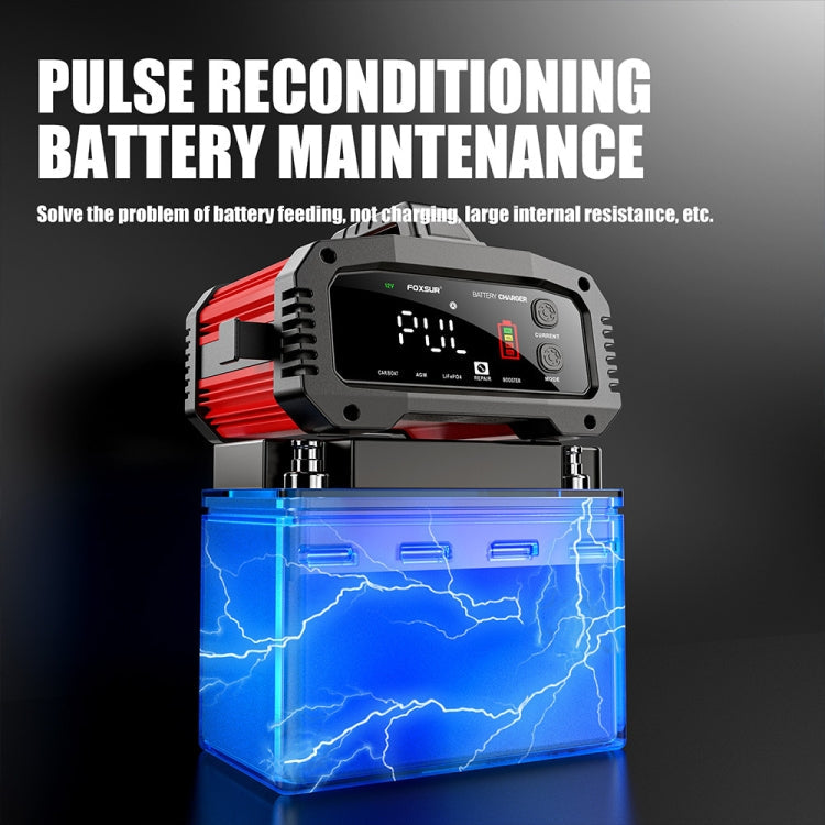 FOXSUR 25A 12V/24V Portable High-Power Car Ship Motorcycle Charger(US Plug)