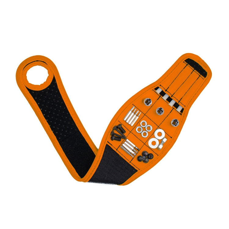 Thumb Wrap Magnetic Metal Accessory Tool Storage Strap(Orange)