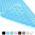 Non-slip Bath Mat Diamond Cut Bathtub Mats With Drain Holes And Suction Cup 53 x 53cm(Clear Blue)