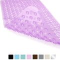 Non-slip Bath Mat Diamond Cut Bathtub Mats With Drain Holes And Suction Cup 53 x 53cm(Transparent Purple)