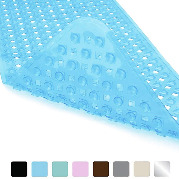 Non-slip Bath Mat Diamond Cut Bathtub Mats With Drain Holes And Suction Cup 88 x 40cm(Clear Blue)