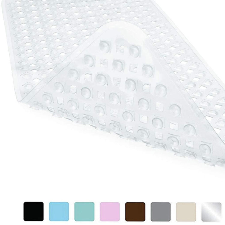 Non-slip Bath Mat Diamond Cut Bathtub Mats With Drain Holes And Suction Cup 88 x 40cm(Transparent)