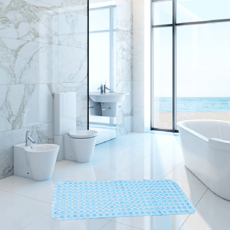 Non-slip Bath Mat Diamond Cut Bathtub Mats With Drain Holes And Suction Cup 53 x 53cm(Transparent)