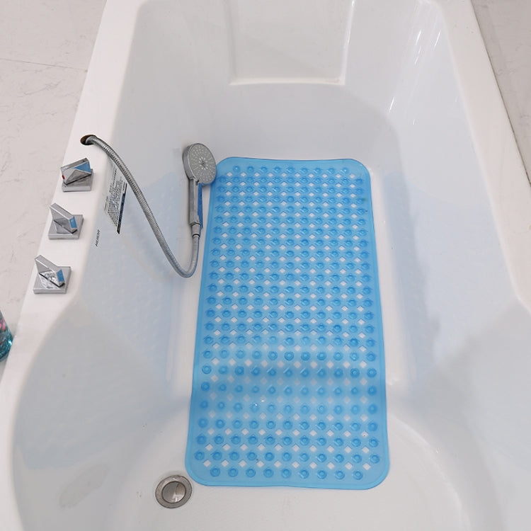 Non-slip Bath Mat Diamond Cut Bathtub Mats With Drain Holes And Suction Cup 53 x 53cm(Clear Blue)