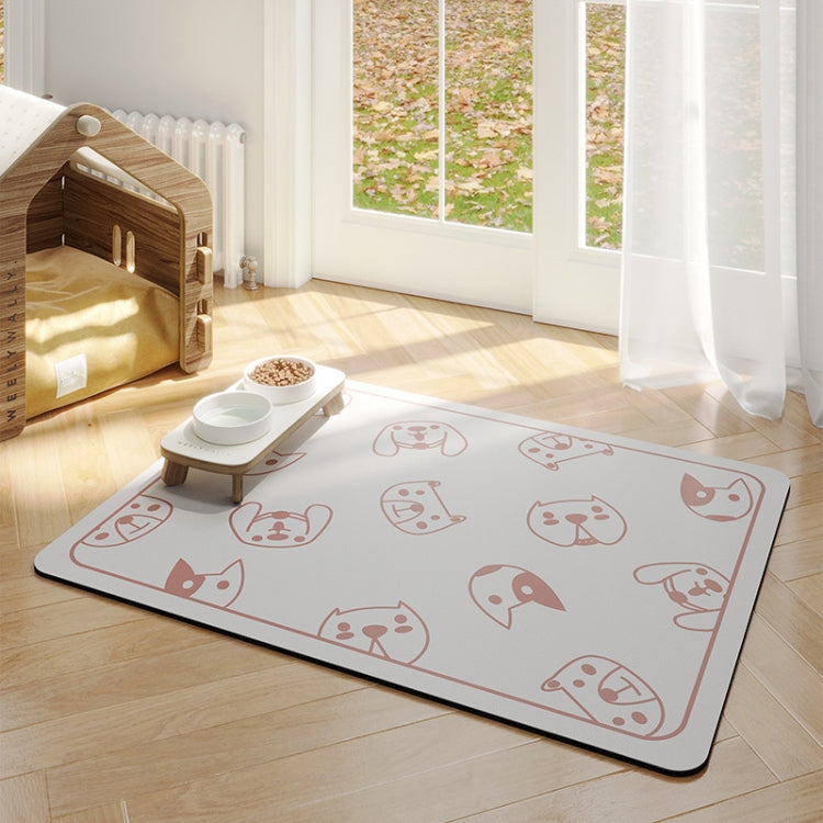Pet Floor Mat Anti-Tear And Bite Absorbent Feeding Mat Sleeping Anti-Slip Dog Nest Pad, Style: Dogs Party Light Gray(45x60cm)