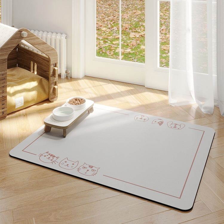 Pet Floor Mat Anti-Tear And Bite Absorbent Feeding Mat Sleeping Anti-Slip Dog Nest Pad, Style: Cats And Dogs Light Gray(45x60cm)