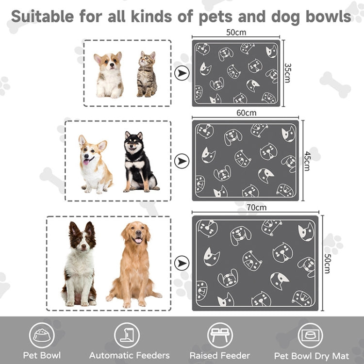 Pet Floor Mat Anti-Tear And Bite Absorbent Feeding Mat Sleeping Anti-Slip Dog Nest Pad, Style: Cats Paradise Deep Gray(35x50cm)