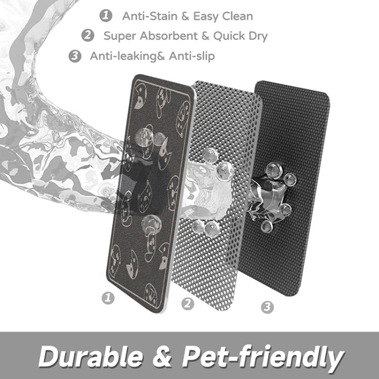 Pet Floor Mat Anti-Tear And Bite Absorbent Feeding Mat Sleeping Anti-Slip Dog Nest Pad, Style: Cats Paradise Deep Gray(35x50cm)