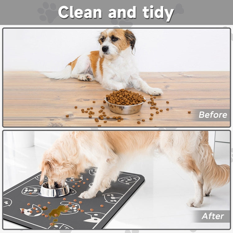 Pet Floor Mat Anti-Tear And Bite Absorbent Feeding Mat Sleeping Anti-Slip Dog Nest Pad, Style: Cats Paradise Deep Gray(50x70cm)