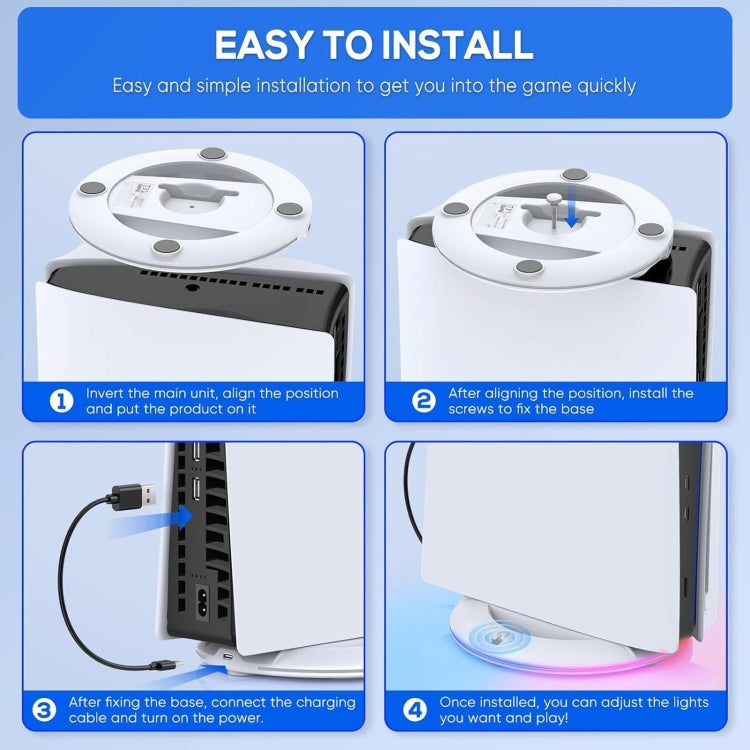 For Sony PS5 Slim IPEGA Universal Game Console Vertical Cooling Base Holder, Color: Colorful Black