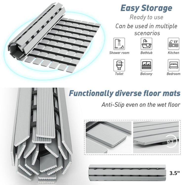 Shower Room Bathing Anti-slip Foot Mat Household Waterproof Anti-fall Bathroom Floor Mat, Size: 61x61cm(Gray)