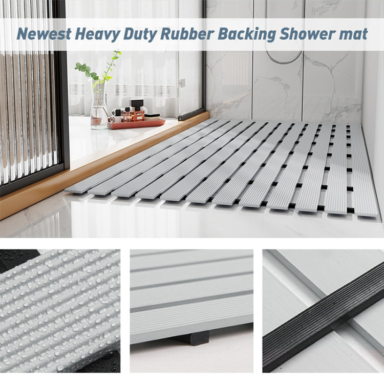 Shower Room Bathing Anti-slip Foot Mat Household Waterproof Anti-fall Bathroom Floor Mat, Size: 61x90cm(Beige)