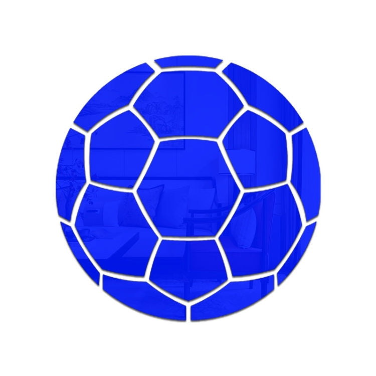 20cm Football Acrylic 3D Wall Stickers Self-adhesive Home Background Wall Decoration Mirror Paste(Blue)