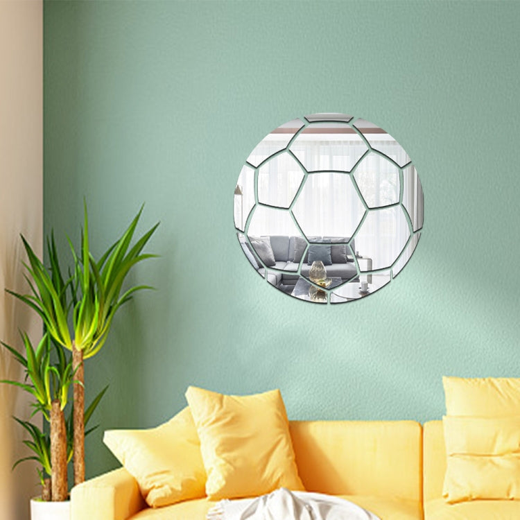 30cm Football Acrylic 3D Wall Stickers Self-adhesive Home Background Wall Decoration Mirror Paste(Silver)