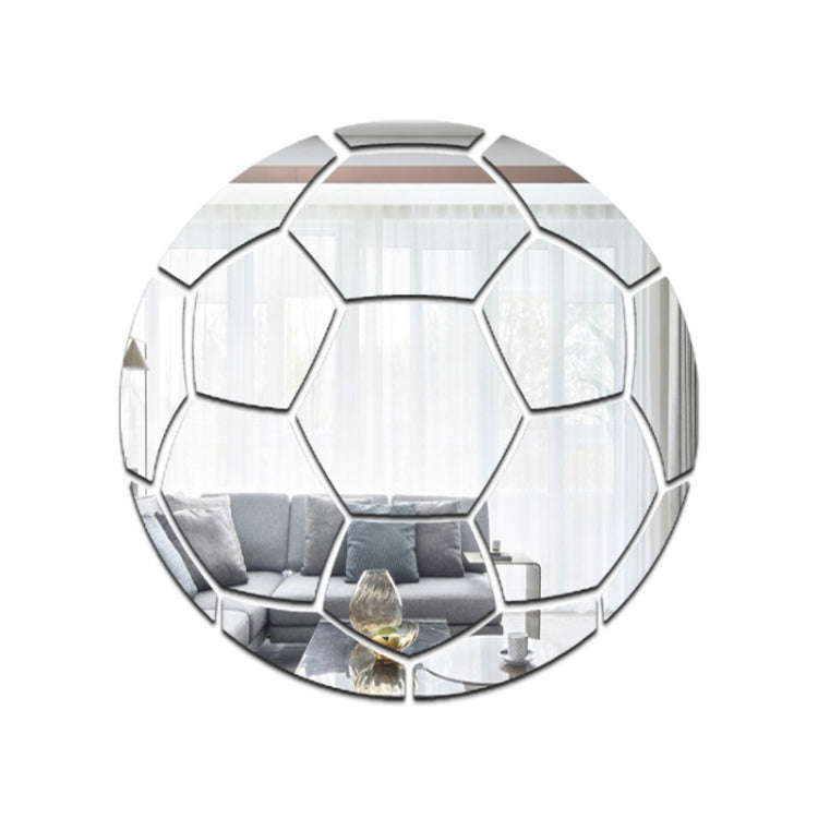 30cm Football Acrylic 3D Wall Stickers Self-adhesive Home Background Wall Decoration Mirror Paste(Silver)