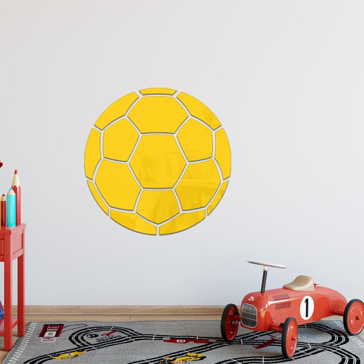 30cm Football Acrylic 3D Wall Stickers Self-adhesive Home Background Wall Decoration Mirror Paste(Gold)
