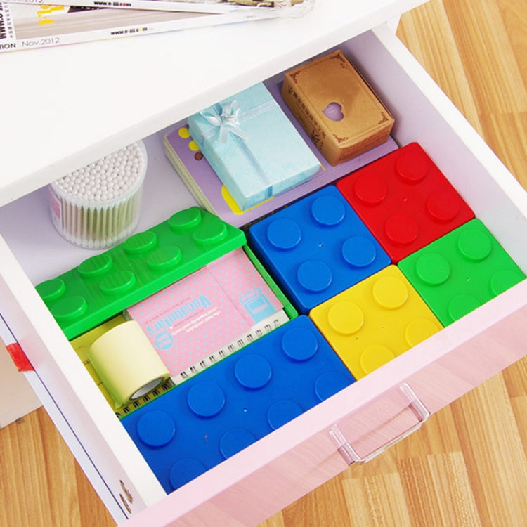 Household Stackable Building Block Organizer Student Desktop Plastic Storage Box, Model: Square Yellow