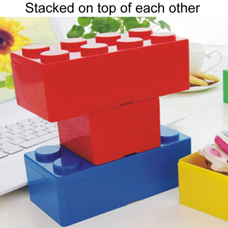 Household Stackable Building Block Organizer Student Desktop Plastic Storage Box, Model: Square Red