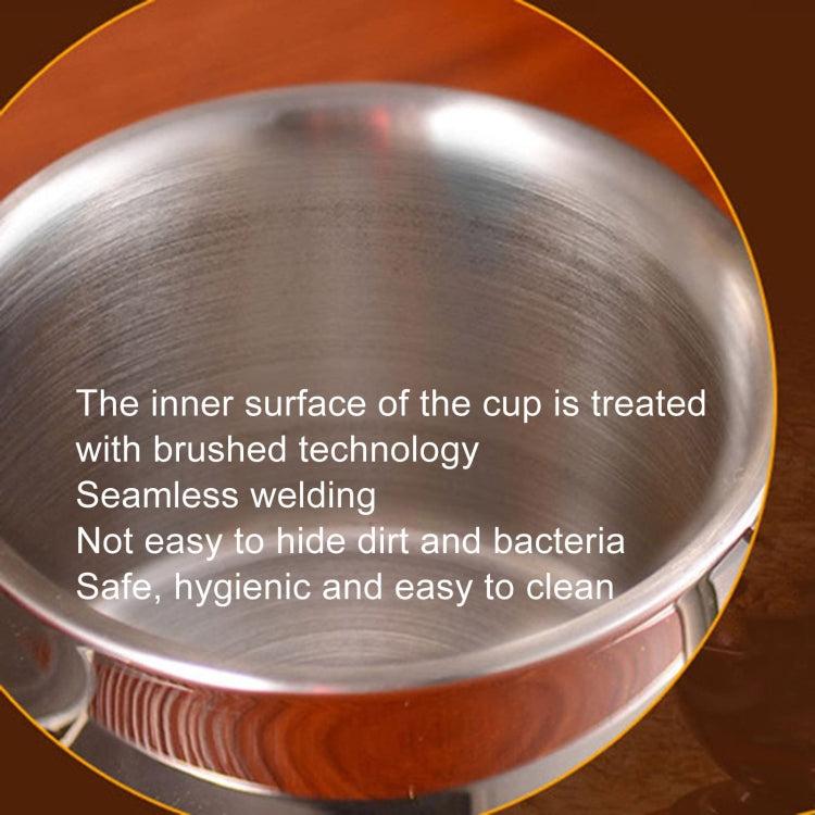 304 Stainless Steel 3 In 1 Double Layer Coffee Cup With Dish and Spoon Heat Insulation and Anti-Scald Milk Tea Mug(Stainless Steel Color)