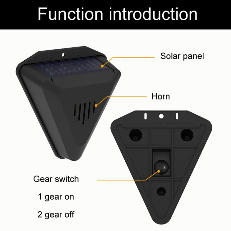 N911Q Solar Bird Repeller Orchard And Fish Pond Animal Repellent(Black)