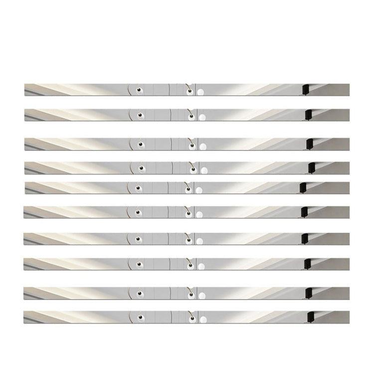 10pcs 1x90cm 3D Mirror Wall Stickers Beautiful Edge Decorative Strip Living Room TV Background Decorative Self-adhesive Beltline Sewing(Silver)