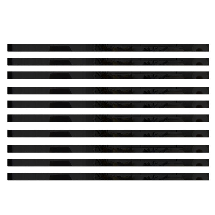 10pcs 1.5x100cm 3D Mirror Wall Stickers Beautiful Edge Decorative Strip Living Room TV Background Decorative Self-adhesive Beltline Sewing(Black)