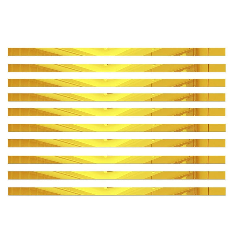10pcs 2x100cm 3D Mirror Wall Stickers Beautiful Edge Decorative Strip Living Room TV Background Decorative Self-adhesive Beltline Sewing(Gold)