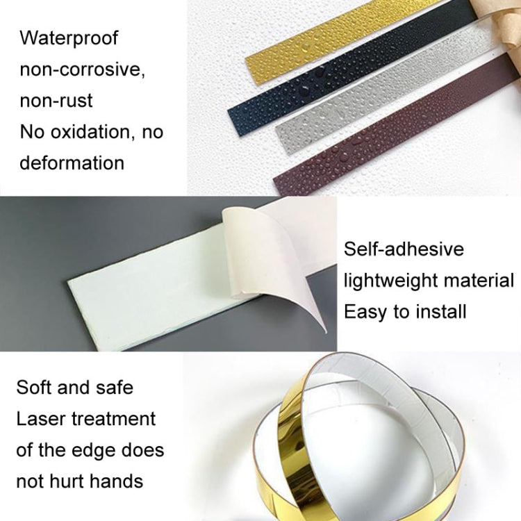 10x100cm 3D Mirror Wall Stickers Beautiful Edge Decorative Strip Living Room TV Background Decorative Self-adhesive Beltline Sewing(Silver)