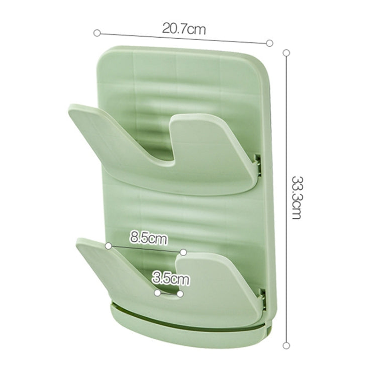 Wall Mounted Pot Lid Holder Kitchen Double Layer Multifunctional Folding Rack(White)