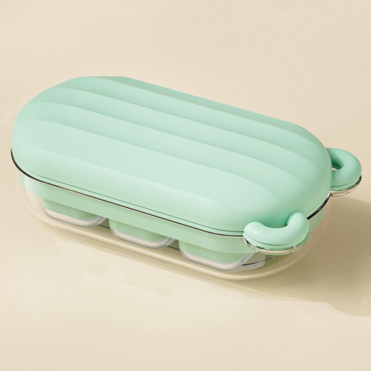 Mini Silicone Ice Cube Soft Mold Home Refrigerator Ice Box(Green)