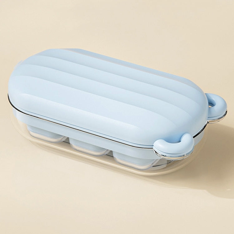 Mini Silicone Ice Cube Soft Mold Home Refrigerator Ice Box(Sky Blue)