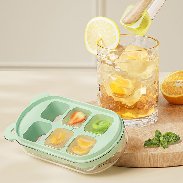 Mini Silicone Ice Cube Soft Mold Home Refrigerator Ice Box(Cream Color)