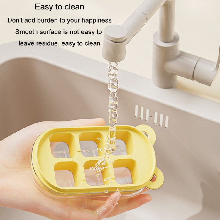Mini Silicone Ice Cube Soft Mold Home Refrigerator Ice Box(Cream Color)