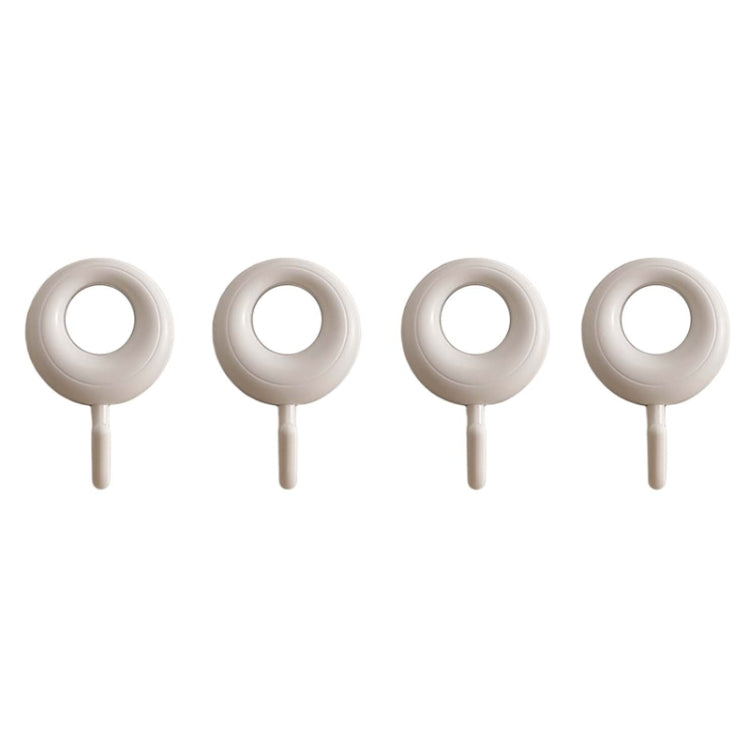 4pcs /Set Household Wall Hanging Hooks Dormitory Non-Marking Punch-Free Adhesive Hooks(White)