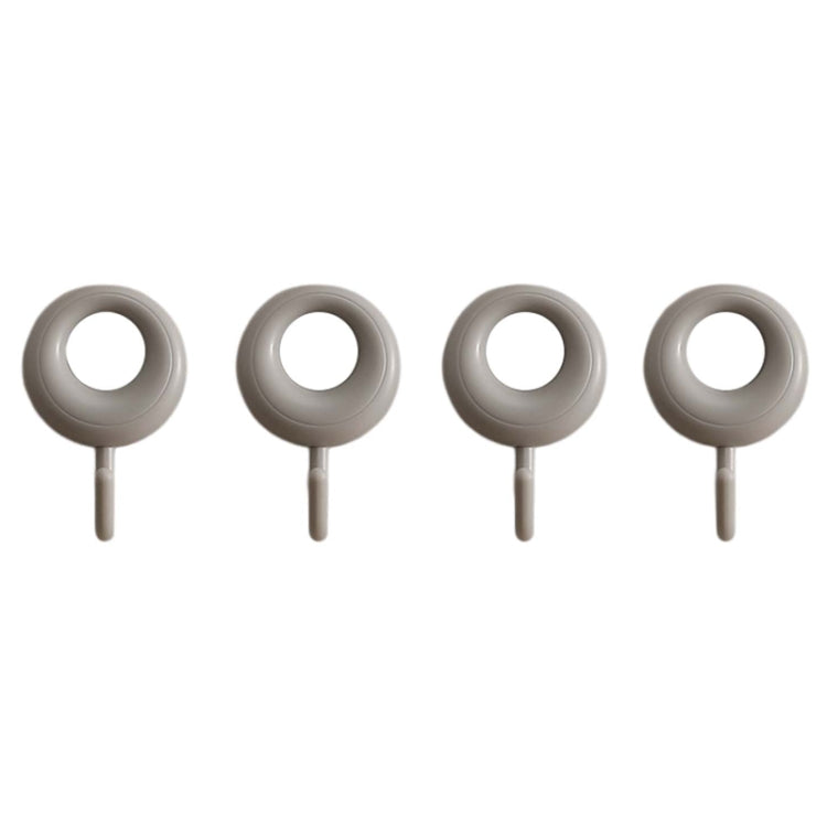 4pcs /Set Household Wall Hanging Hooks Dormitory Non-Marking Punch-Free Adhesive Hooks(Gray)