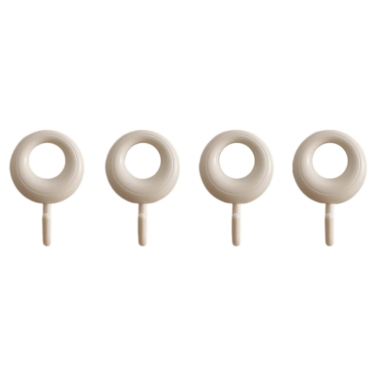 4pcs /Set Household Wall Hanging Hooks Dormitory Non-Marking Punch-Free Adhesive Hooks(Beige)