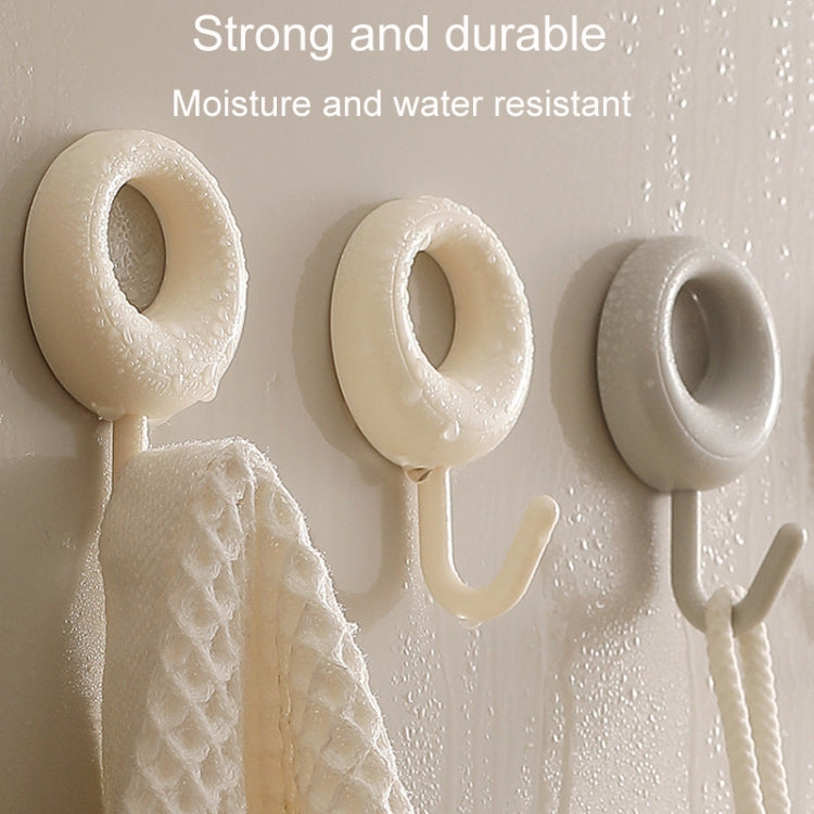 4pcs /Set Household Wall Hanging Hooks Dormitory Non-Marking Punch-Free Adhesive Hooks(Beige)