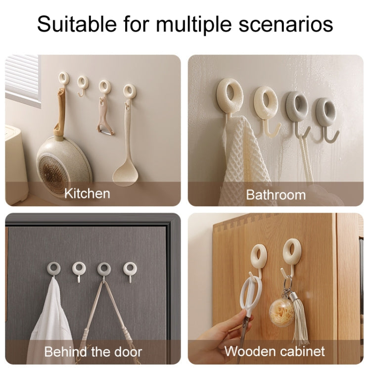 4pcs /Set Household Wall Hanging Hooks Dormitory Non-Marking Punch-Free Adhesive Hooks(White)