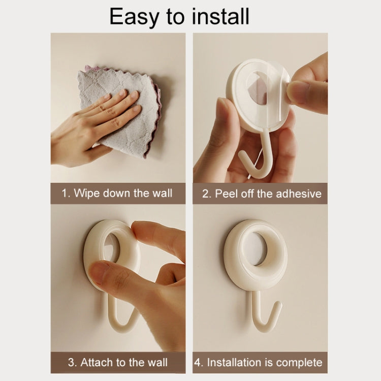 4pcs /Set Household Wall Hanging Hooks Dormitory Non-Marking Punch-Free Adhesive Hooks(Gray)
