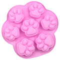 7 Cells Small and Large Cat Paw Silicone Cake Mould Cartoon DIY Handmade Essential Oil Soap Moulds(Pink)