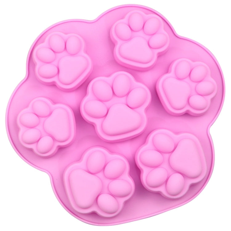 7 Cells Small and Large Cat Paw Silicone Cake Mould Cartoon DIY Handmade Essential Oil Soap Moulds(Pink)