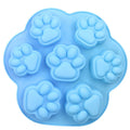 7 Cells Small and Large Cat Paw Silicone Cake Mould Cartoon DIY Handmade Essential Oil Soap Moulds(Light Blue)