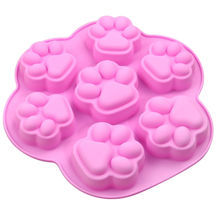 7 Cells Small and Large Cat Paw Silicone Cake Mould Cartoon DIY Handmade Essential Oil Soap Moulds(Light Blue)