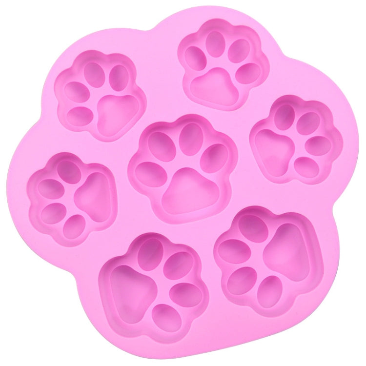 7 Cells Small and Large Cat Paw Silicone Cake Mould Cartoon DIY Handmade Essential Oil Soap Moulds(Light Blue)