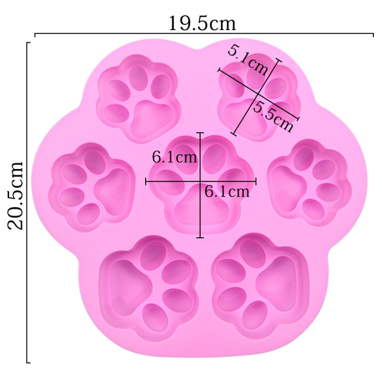 7 Cells Small and Large Cat Paw Silicone Cake Mould Cartoon DIY Handmade Essential Oil Soap Moulds(Pink)