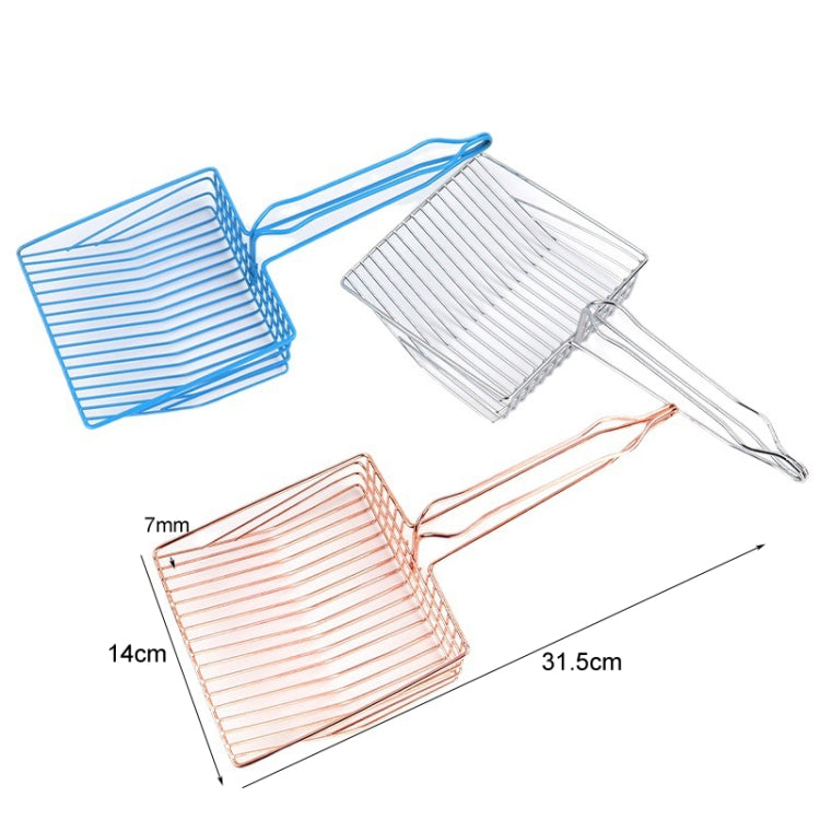 Metal Cat Litter Scoop Extended Handle Skeleton Cats Shoveling Tool Large, Color: Rose Golden